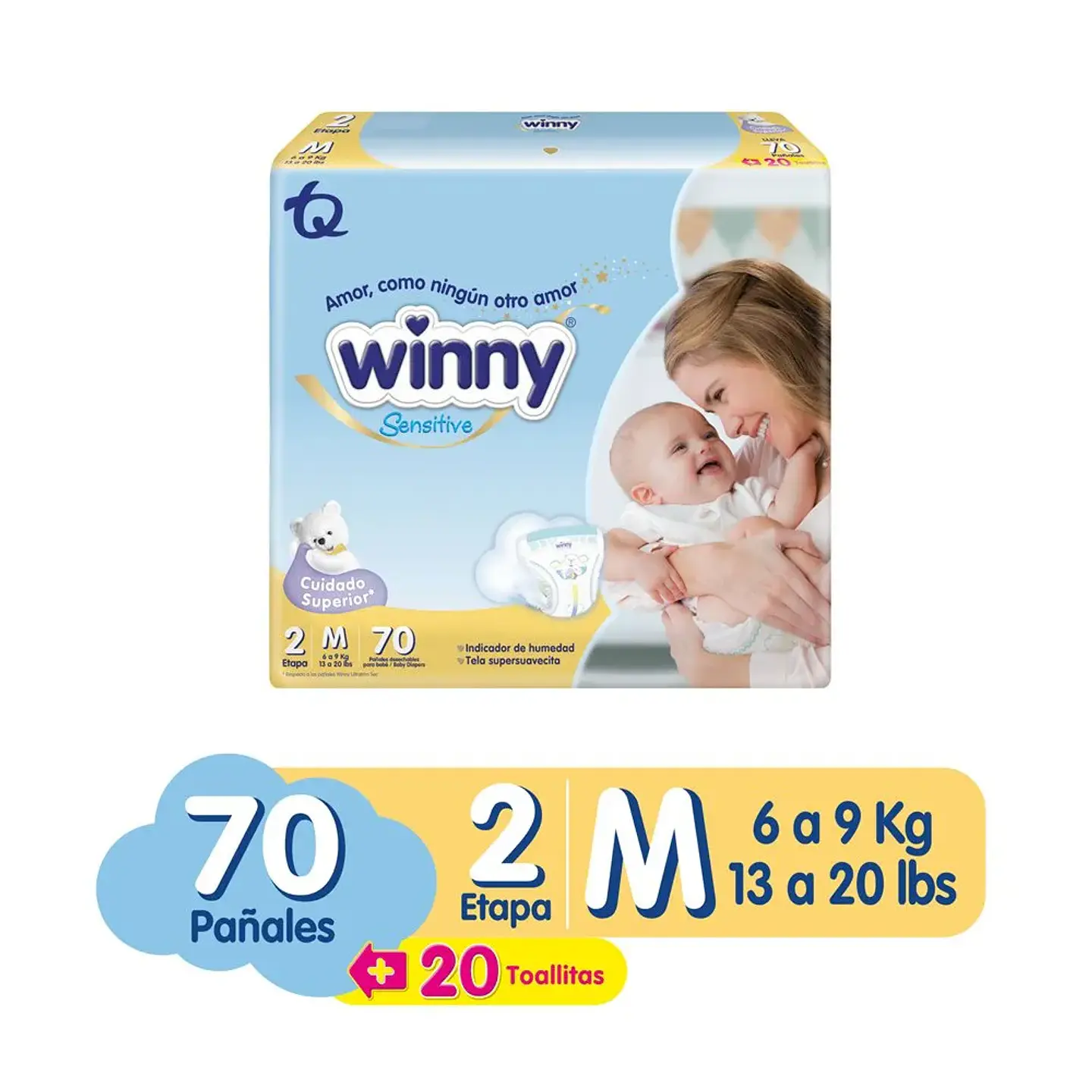 Pañal winny sentitive etapa 2 70 unds 1