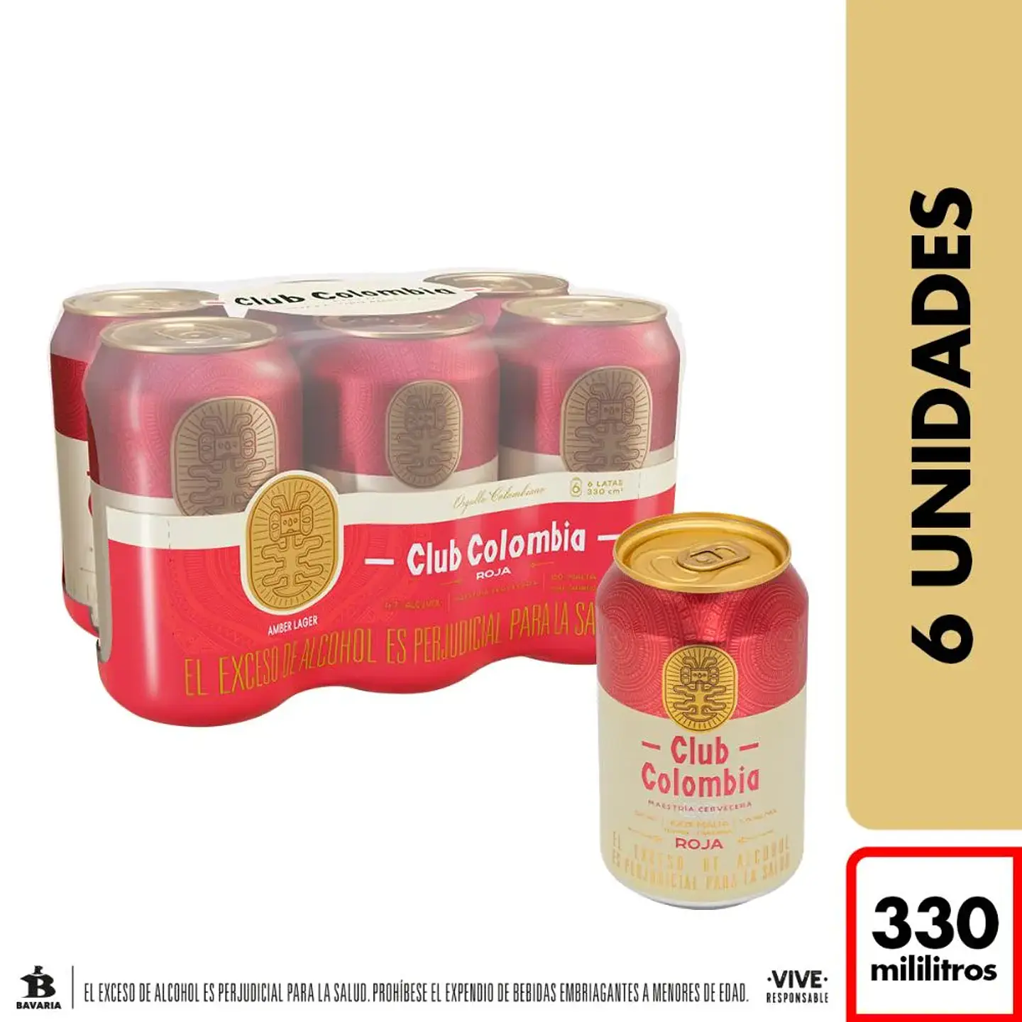 Cerveza Club Colombia Roja Lata 330 Ml x 6 Unds 1