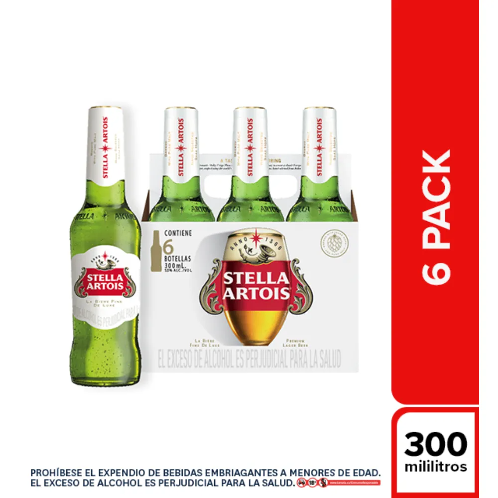 Cerveza Stella Artois 300 Ml x 6 Unds