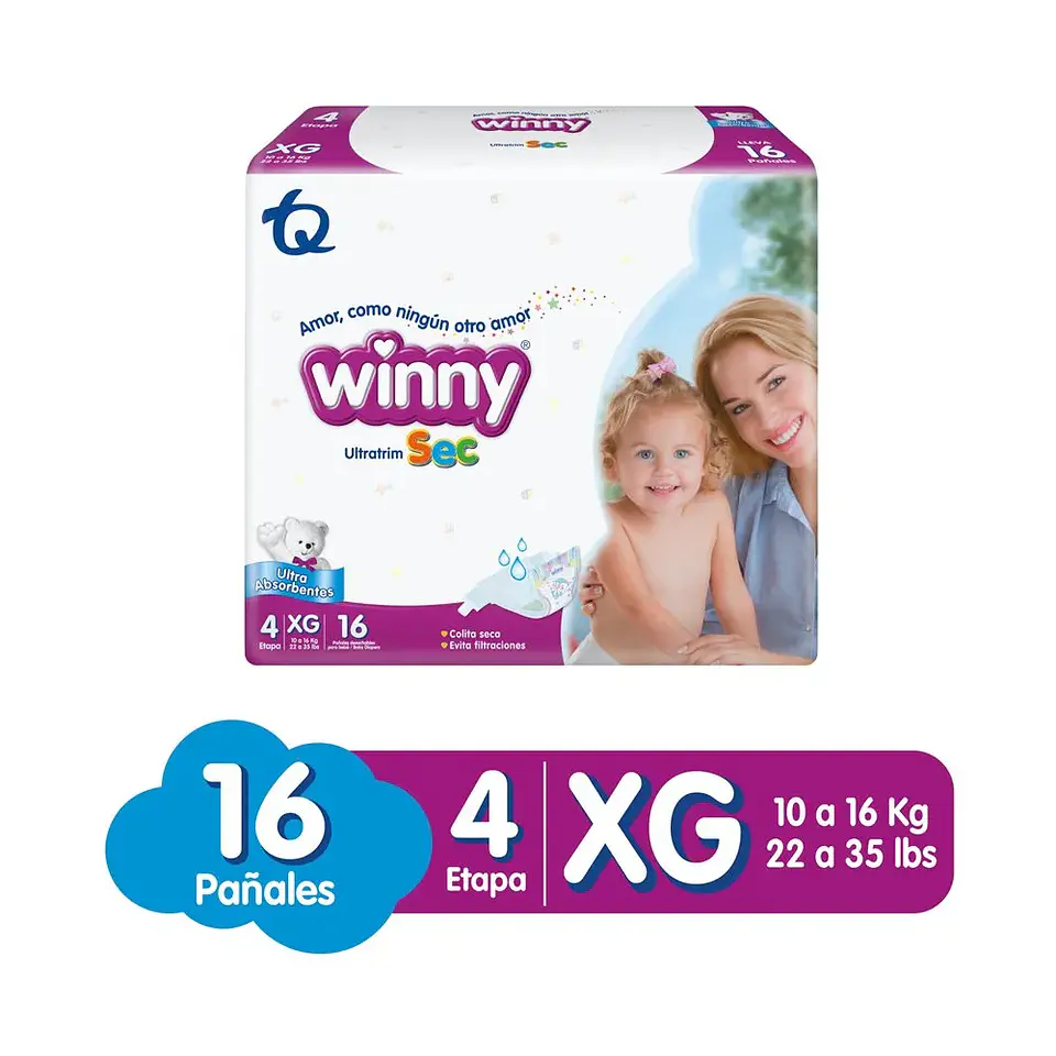 Pañal Winny Sec Etapa 4 16 Unds 1