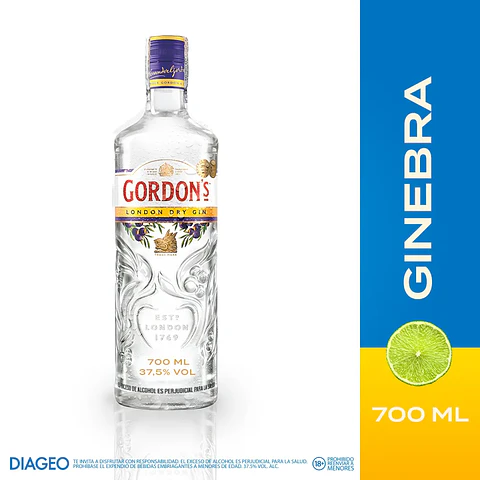 Ginebra Gordon's London Dry Gin 700 Ml