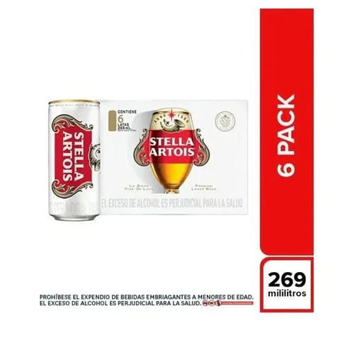Cerveza Stella Artois Lata 269 Ml x 6 Unds
