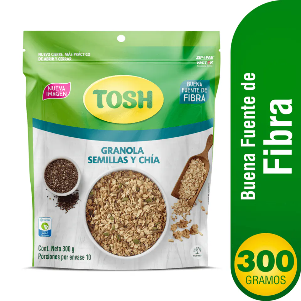 Granola Tosh Artesanal Semillas Chia 300 grs 1