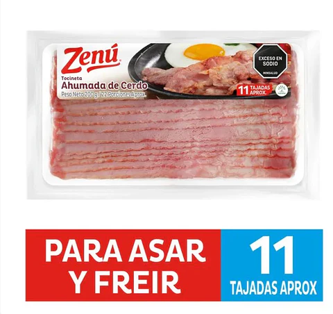 Tocineta Zenú Cerdo Ahumada 200 G X10 Unds