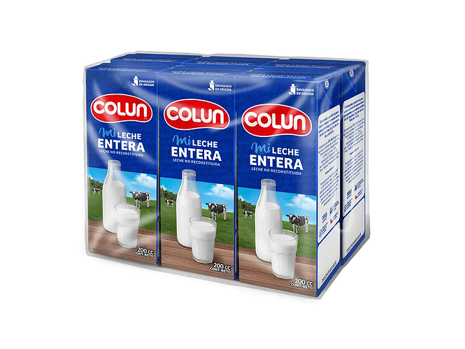 Leche Entera Bombillin Colun 6x200ml 1