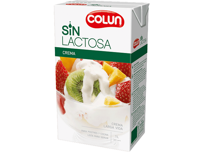 Crema de Leche Sin Lactosa Colun 1Lt 1