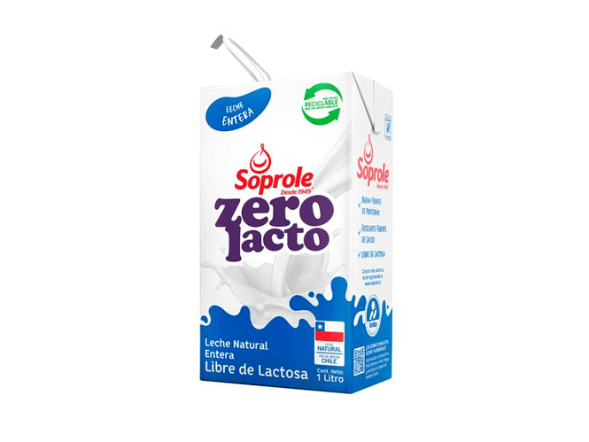 Leche ZeroLacto Entera Soprole 1Lt. 1