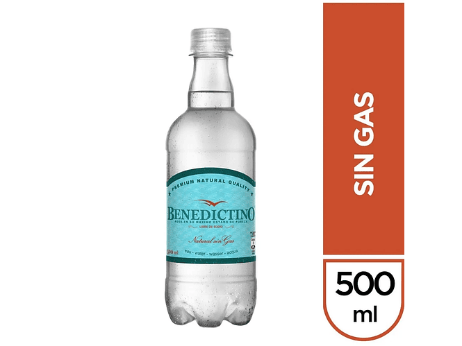 Agua Benedictino Sin Gas 500ml Unidad 1