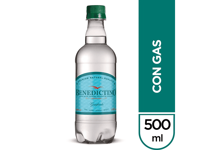 Agua Benedictino Con Gas Unidad 500ml 1