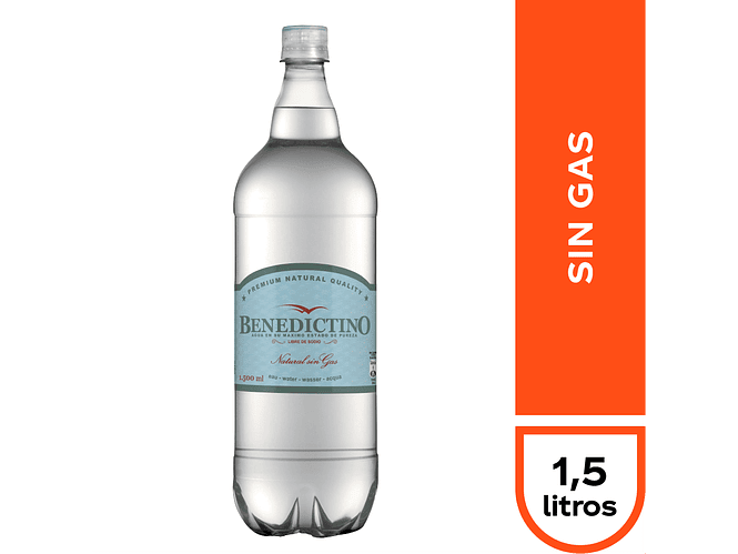 Agua Benedictino Sin Gas 1,5Lt. 1
