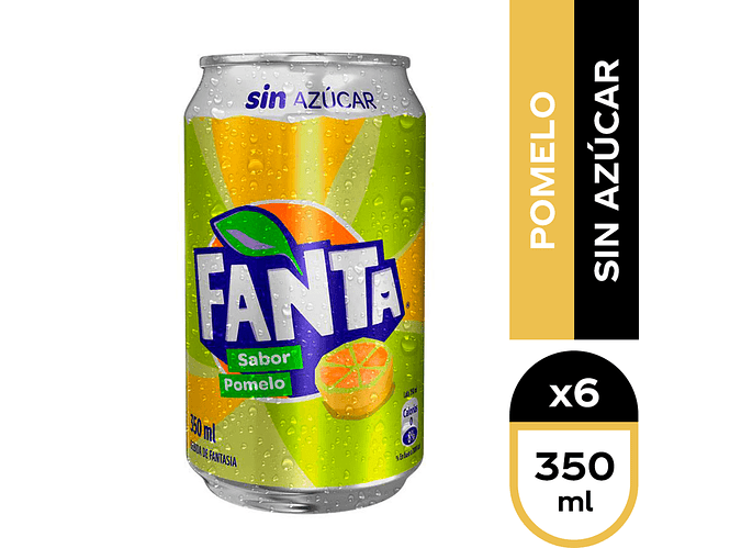 Fanta Pomelo Sin Azucar Lata Unidad 350cc. 1