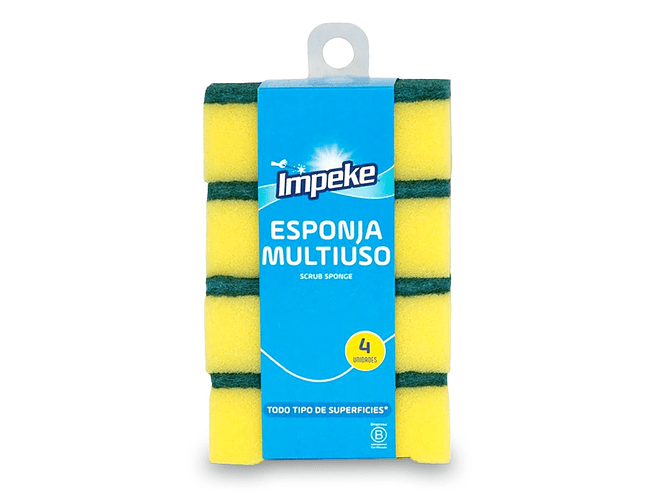 Esponja Multiuso Impeke Pack 4x Unidades 1