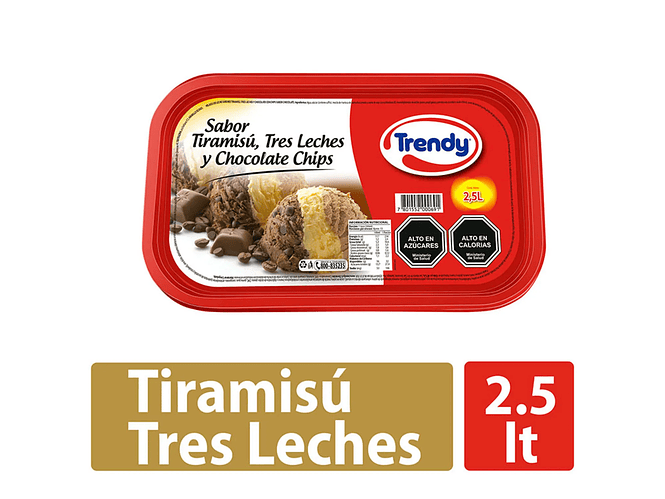 Cassata Tiramisu 3 Leches Choco Chips Trendy 2,5Lt. 1