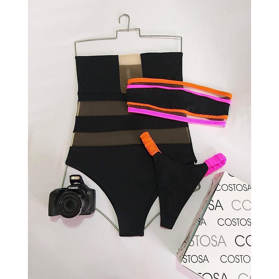 Conjunto de dos piezas, Colorful girl, detalles de transparencia