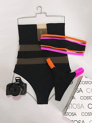 Conjunto de dos piezas, Colorful girl, detalles de transparencia