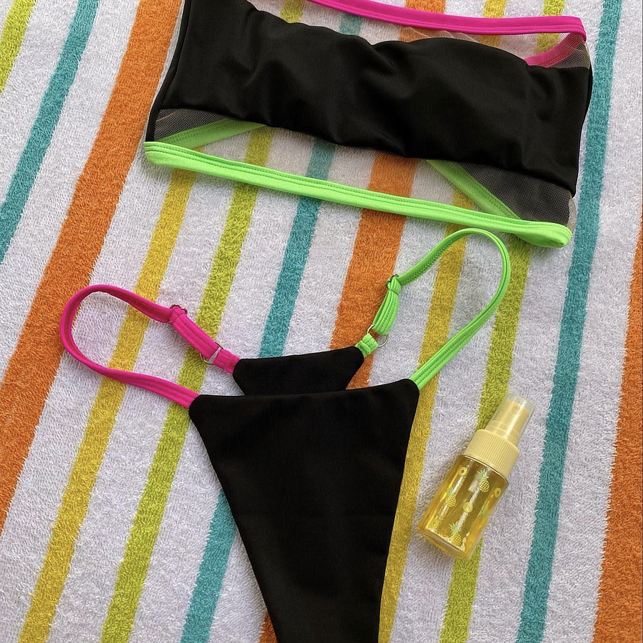 Conjunto de dos piezas Aruba, detalles de transparencia