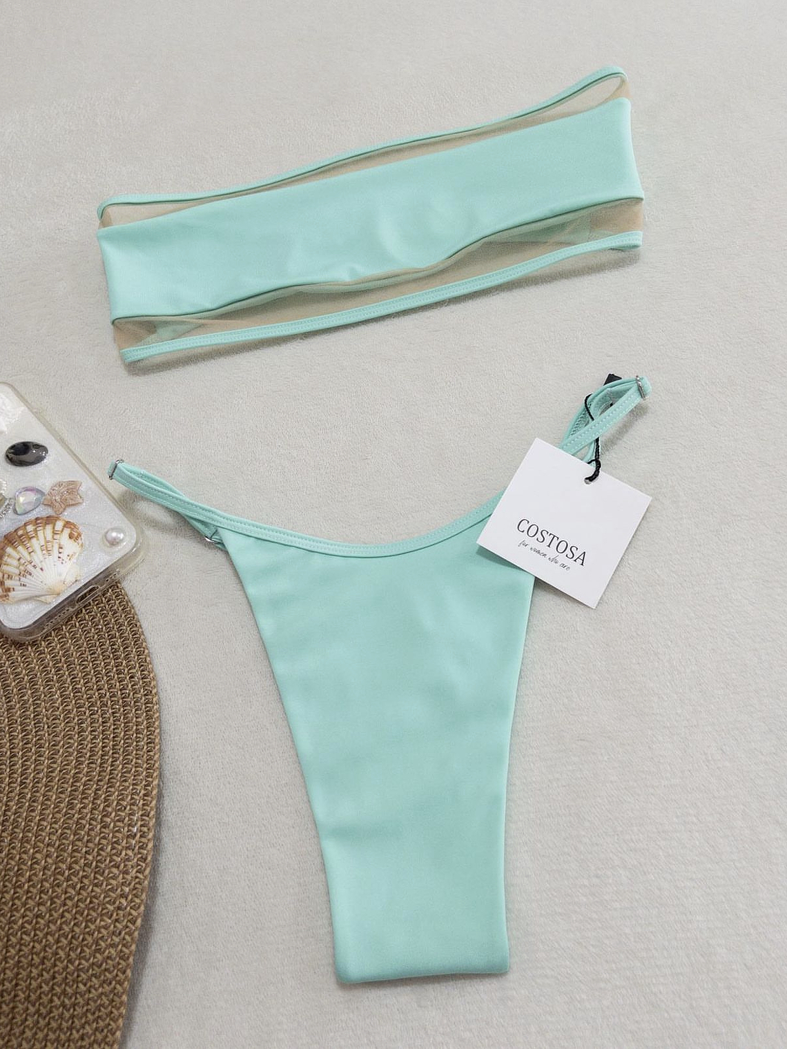 Conjunto de dos piezas Aqua, detalles de transparencia 1