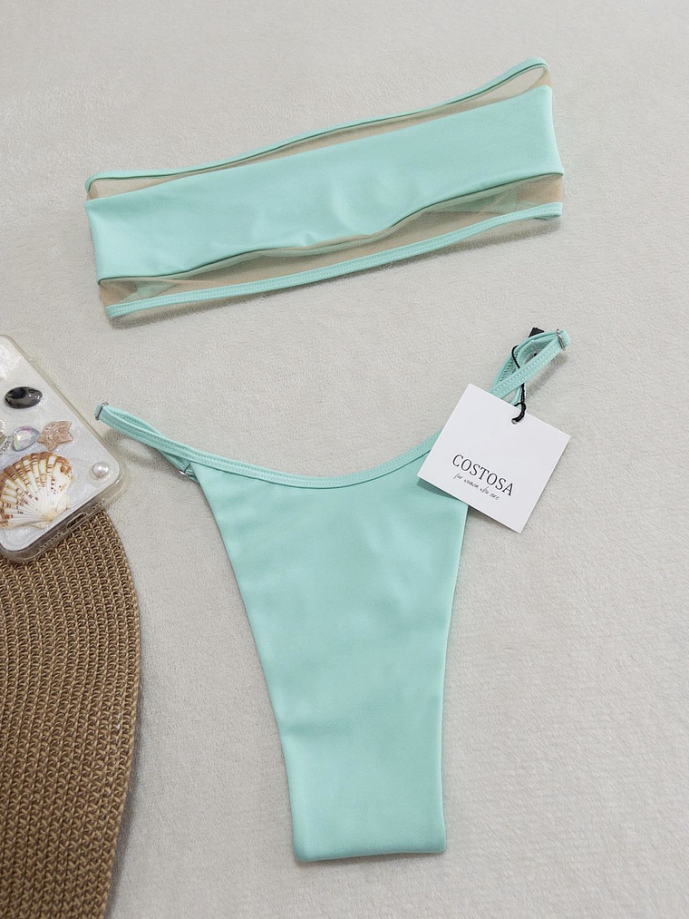 Conjunto de dos piezas Aqua, detalles de transparencia 1