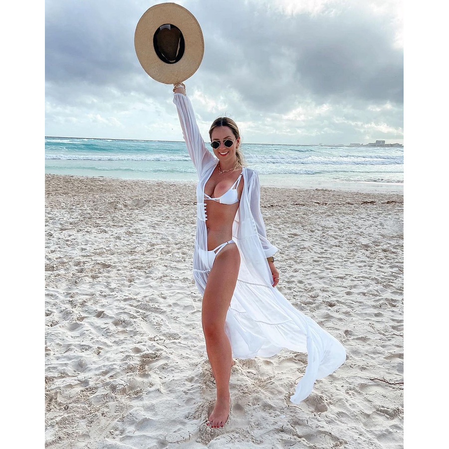 Salida de baño larga estilo kimono