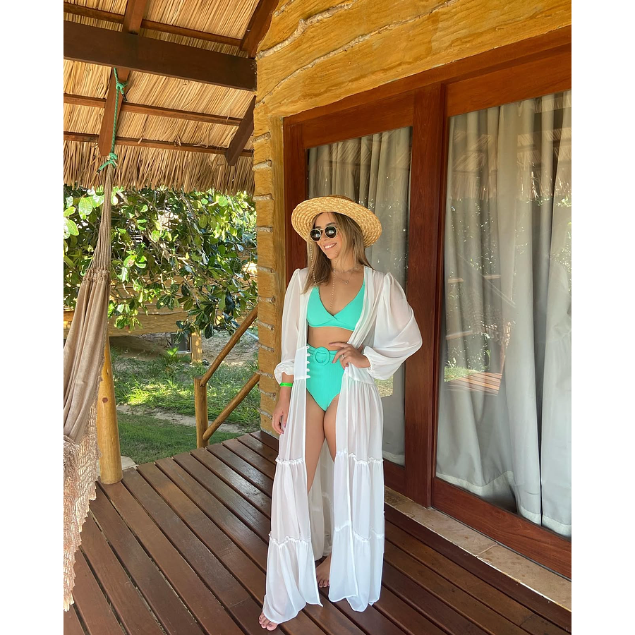 Salida de baño larga estilo kimono