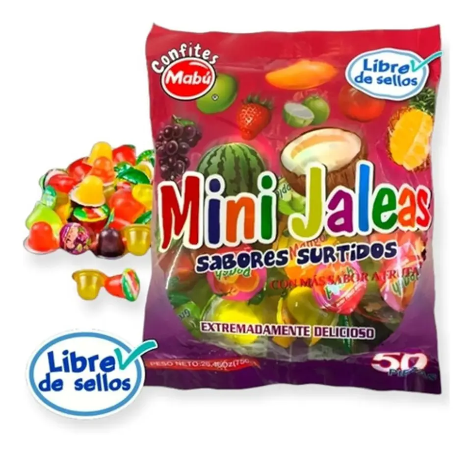 Mini Jalea 50 Unidades Sabores Surtidos 1