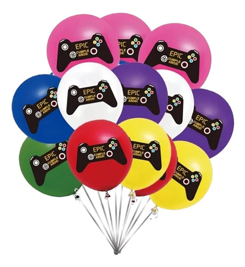 Globos Gamer Videojuegos 25 Unidades