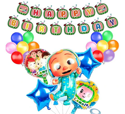 Globos con guirnalda temática 