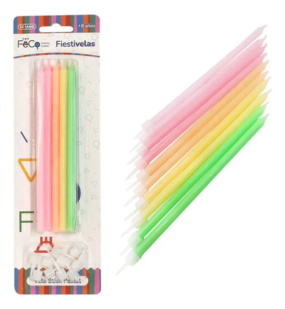 Velas Color Pastel Para Cumpleaños 1