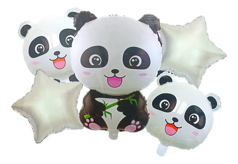 Set de globos panda 5 unidades