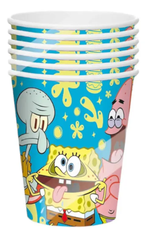 Vasos De Cartón Temática Bob Esponja