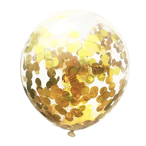 Globo confeti dorado 10 unidades
