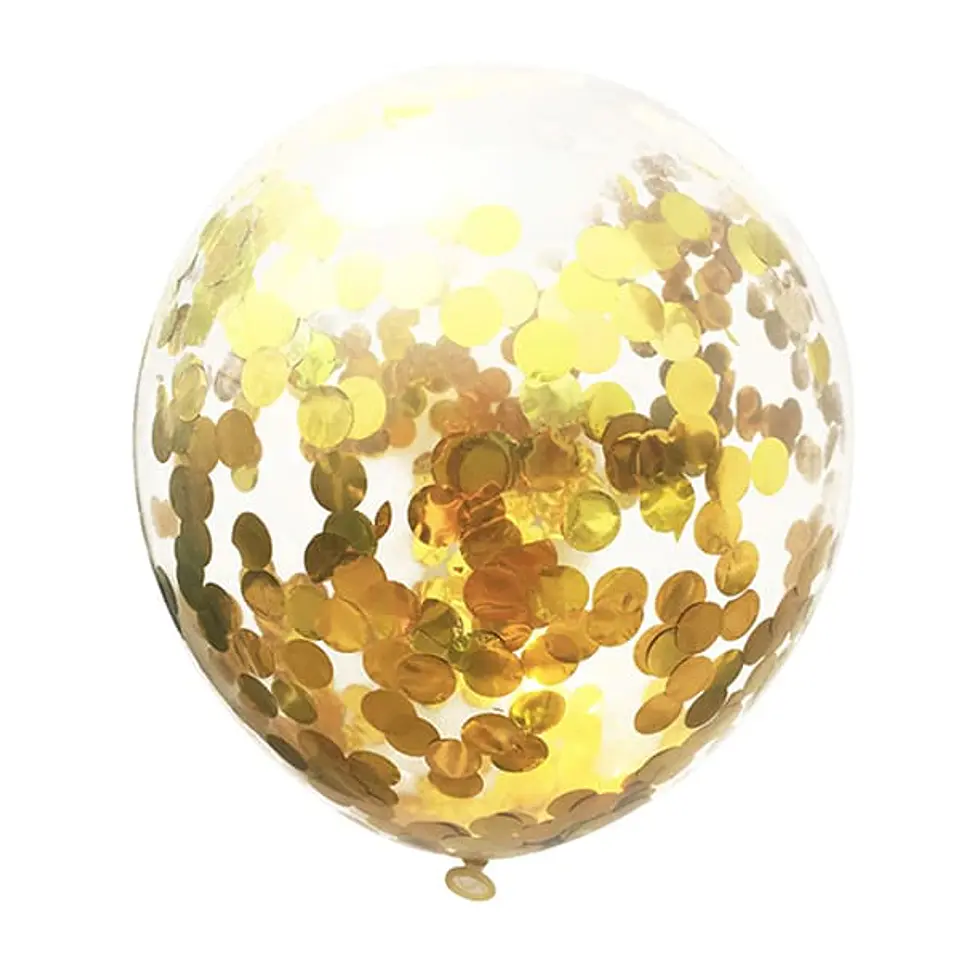 Globo confeti dorado 10 unidades 1