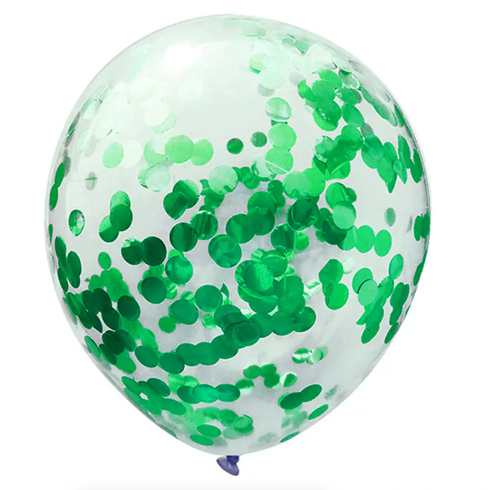 Globo confeti verde 10 unidades 1
