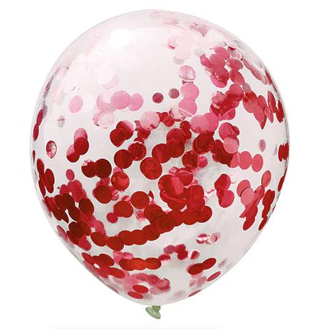 Globo confeti rojo 10 unidades