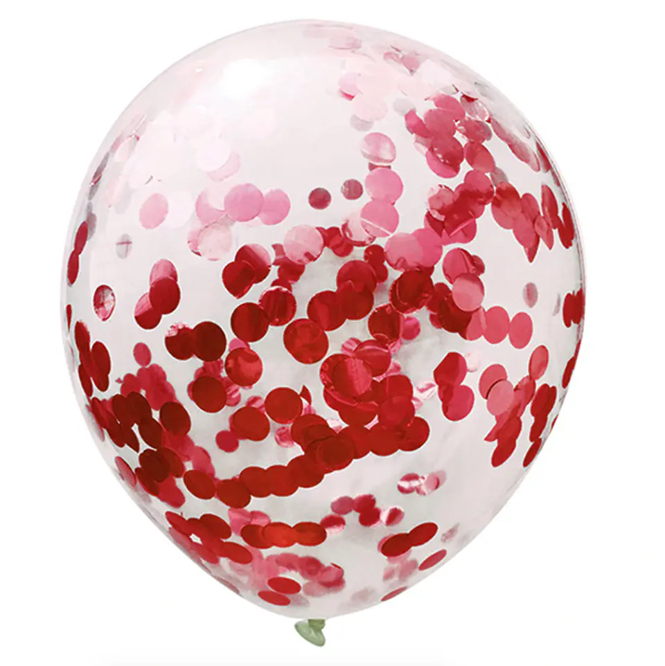 Globo confeti rojo 10 unidades 1