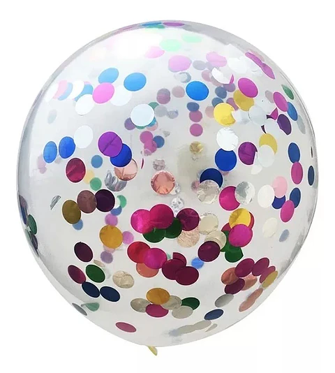 Globo confeti multicolor 10 unidades