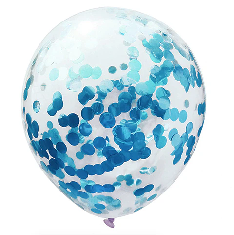 Globo confeti celeste 10 unidades