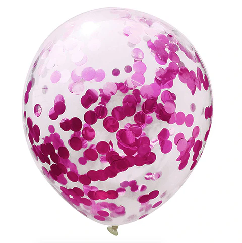 Globo confeti fucsia 10 unidades