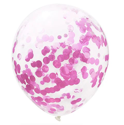 Globo confeti rosa 10 unidades