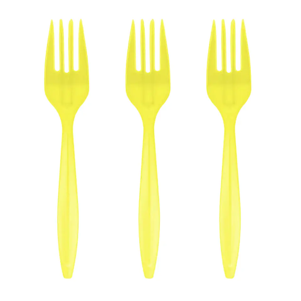 Tenedor amarillo 20 unidades 1