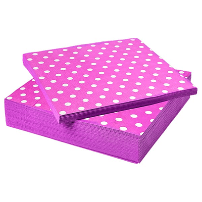 Servilletas polka fucsia