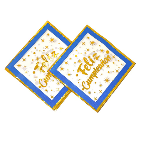Servilleta estampada azul