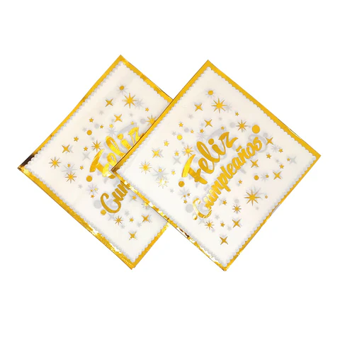 Servilleta estampada blanca