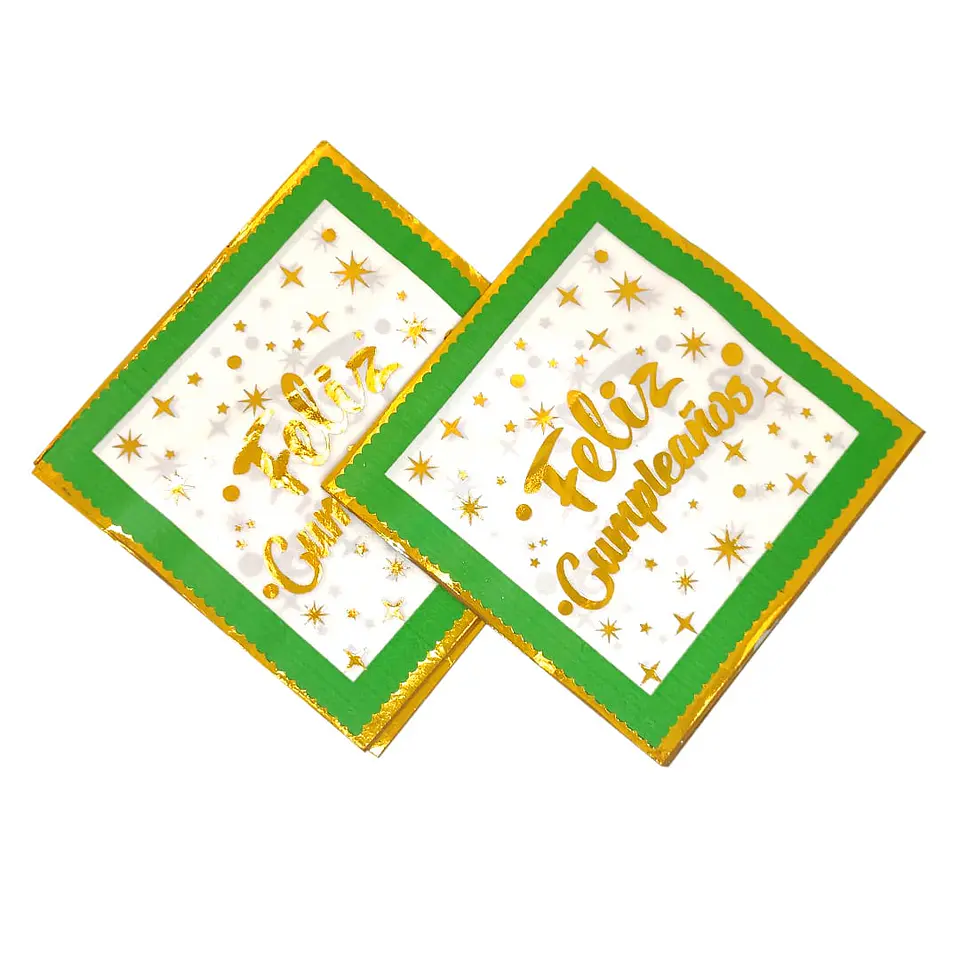 Servilleta estampada verde 1