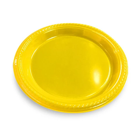 Platos de plástico amarillo 18 cm