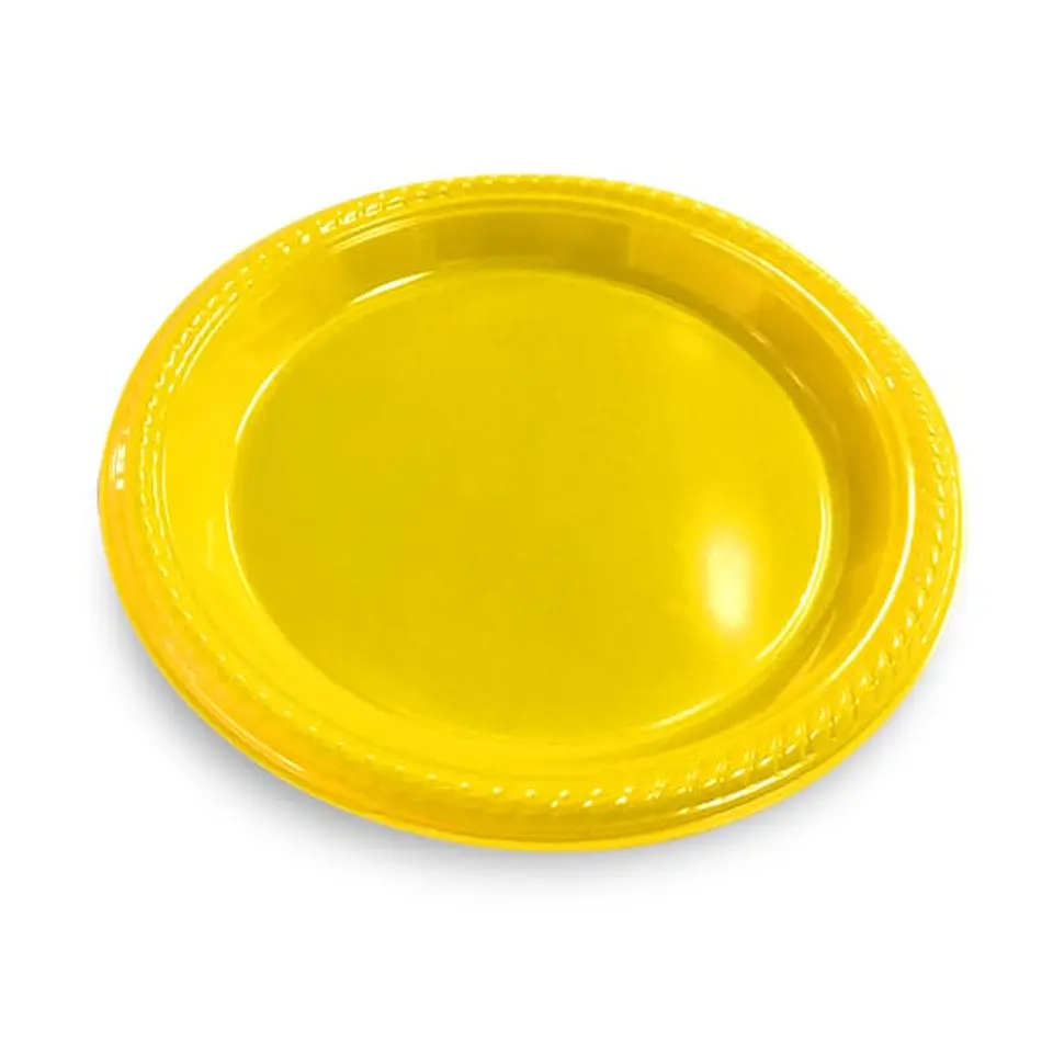 Platos de plástico amarillo 18 cm 1