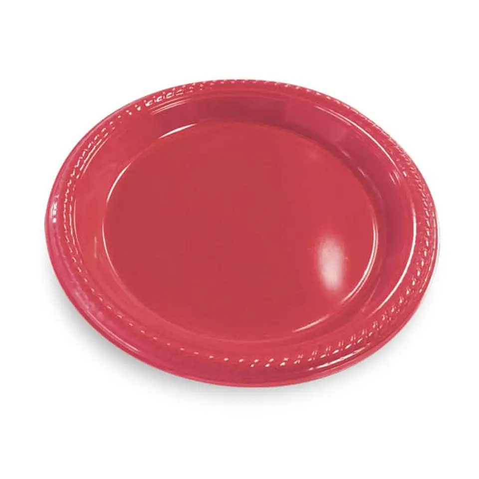 Platos de plástico rojo 18 cm 1