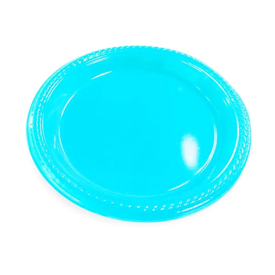Platos de plástico celeste 18 cm 1