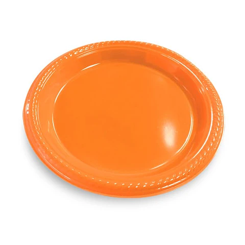 Platos de plástico naranja 18 cm