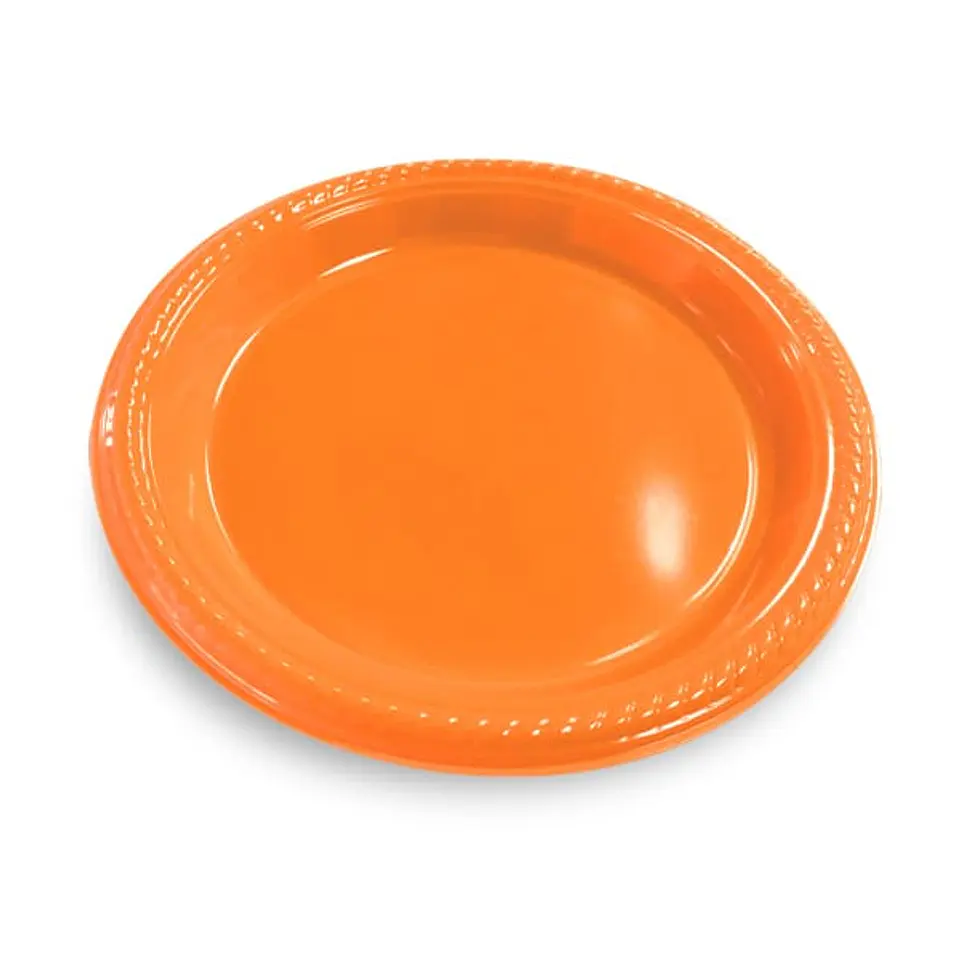 Platos de plástico naranja 18 cm 1